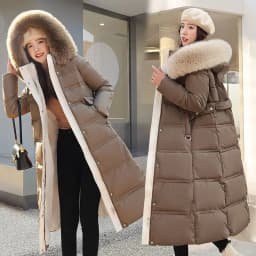 Fur Collar Windbreaker Down Coat Women Parkas 2027 Cotton-Padded Jacket Winter New Fashion Female Long Thick Warm Overwear Tops