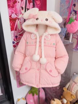 Women Japanese Kawaii Y2K Hooded Leather Jacket Harajuku Printed Sweatshirt Korean Fashion Subculture Vintage Parka Outerwear