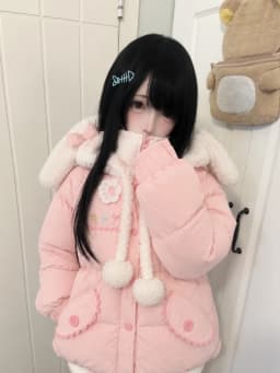 Women Japanese Kawaii Y2K Hooded Leather Jacket Harajuku Printed Sweatshirt Korean Fashion Subculture Vintage Parka Outerwear