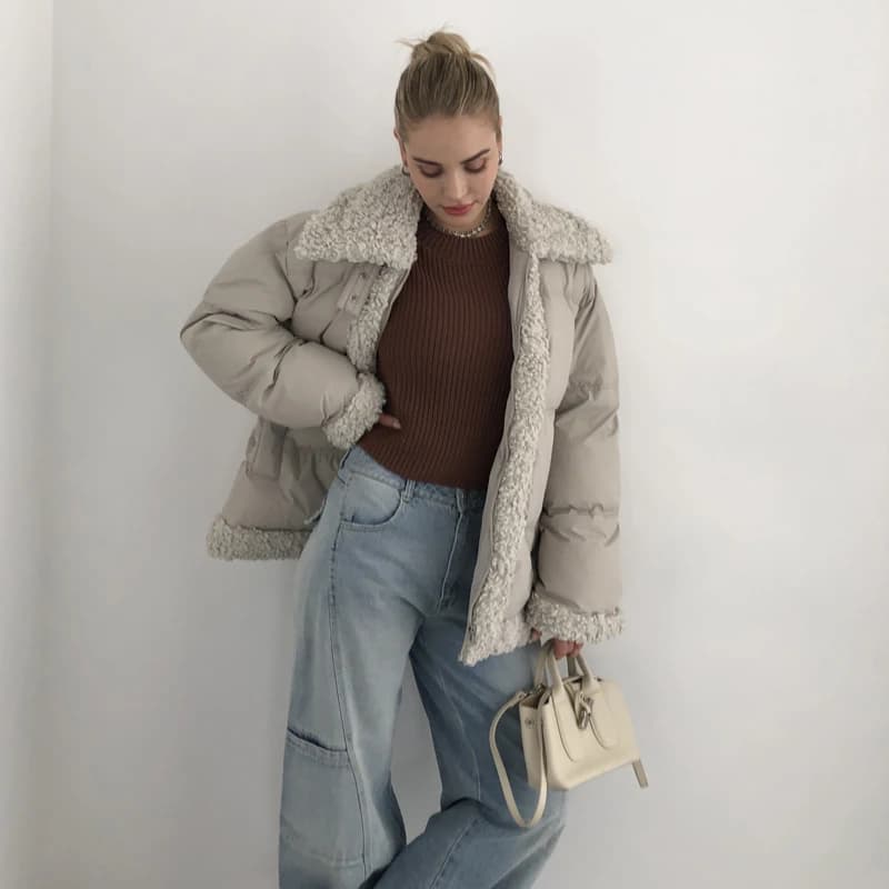 2024 Women Fashion Fur Parka Winter Jacket