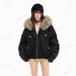 Winter Jackets Fur Collar Parkas Women Vintage Thicken Fleece Warm Jackets Streetwear Harajuku Hip Hop Padded Chic Y2K Outwear