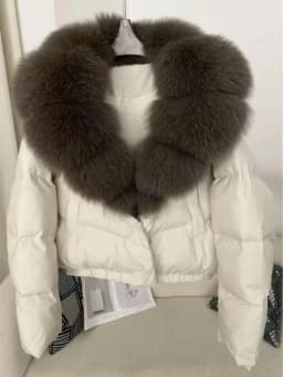 2026 Anti-fox Fur Collar Jacket Korean Fashion Short Parka American Vintage Winter New Women's Short Fashion Warm Cotton Clothes