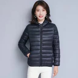 Lightweight Thin Loose Hooded Parkas Women Autumn Winter Basic Zipper Up Down Cotton Jackets Woman Long Sleeve Warm Short Parkas