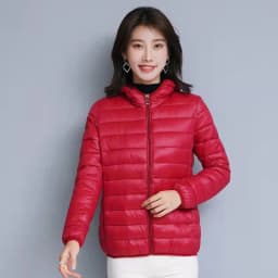 Lightweight Thin Loose Hooded Parkas Women Autumn Winter Basic Zipper Up Down Cotton Jackets Woman Long Sleeve Warm Short Parkas