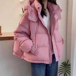 Winter Hooded Down Cotton Parkas Women Korean Zipper Up Loose Long Sleeve Short Parkas Woman Solid Thicken Warm Puff Jackets