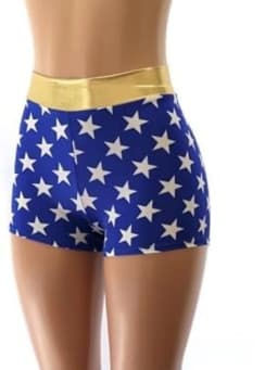 Women Blue Stars Wonder Shorts Halloween Superheroes Cospaly Bottom Costume Y2k Gothic Bottom