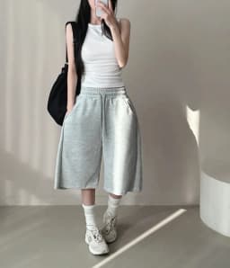 Summer Drawstring Wide Leg Shorts Women Fitness Running Loose Casual Large Sports Shorts Sweat Short High Elastic Lace Up Pants