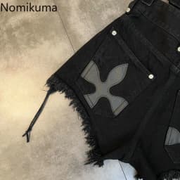 Bandage Tassel Jean Shorts Women's Clothing Streetwear Fashion Pantalones Cortos De Mujer High Waist Summer Y2k Wide Leg Pants