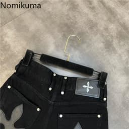 Bandage Tassel Jean Shorts Women's Clothing Streetwear Fashion Pantalones Cortos De Mujer High Waist Summer Y2k Wide Leg Pants