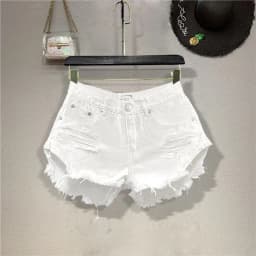 New Ripped Denim Shorts Rough Edge Design High Waist Loose Casual Jeans Hot Pants Booty Shorts