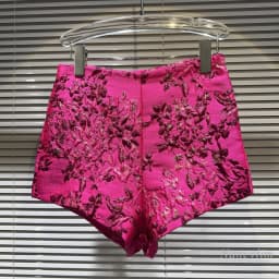 2026 Autumn New Original Three-Dimensional Indentation Flower Shorts for Women Rose Pink Color Hot Girl Super Short Shorts