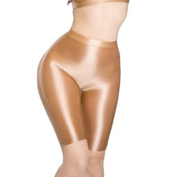 Sexy Women Yoga Pant Oil Glossy Shiny Shpping Leggings Sheer See Through Soft Elastic Casual Tight Knee-Length Shorts