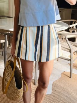 Fashion Women's Contrasting Striped Short Loose High Waisted Button All-match Mini Shorts 2026 Summer Lady Holiday Beach Clothes