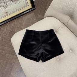 Wide Leg Black Velvet Shorts Pantalones Cortos De Mujer Shorts Feminino Femme Autumn Winter Ropa Mujer High Waisted