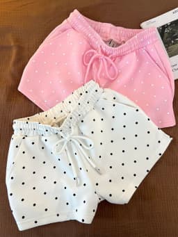 Summer Dot Sweet Shorts Women Loose Fashion Preppy Style Cute Shorts Casual High Waist Lace Up Chic Female Pockets Kawaii Shorts