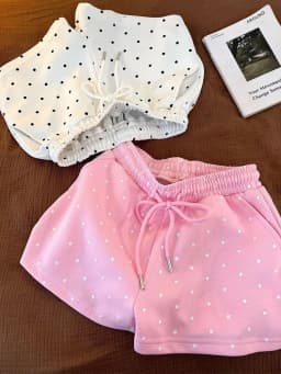 Summer Dot Sweet Shorts Women Loose Fashion Preppy Style Cute Shorts Casual High Waist Lace Up Chic Female Pockets Kawaii Shorts