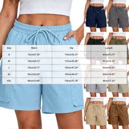 Summer Hiking Shorts Women Lightweight Breathable High Waist Short Pants Multi Pockets Outdoor Cargo Work Shorts Streetwear