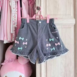 Japaneese Y2K Kawaii Cartoon Bunny Print Women Casual Shorts Women Elastic Waist Bottoms Pocket Rolled Hem Casual Shorts