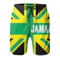 Women's Men's 3d Printed Jamaican Flag Swim Trunks Fashion Summer Beach Surf Board Shorts Quick Dry Sports Gym Short Pants