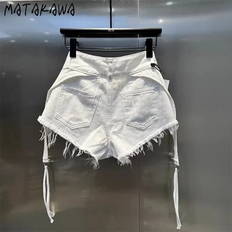 Matakawa Y2k Denimm Shorts Mujer Irregular Spring Summer Sexy Woman Pants Korean Fashion Casual Vintage Pantalones Cortos