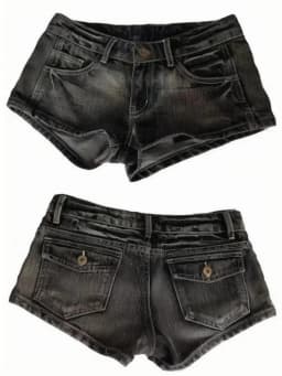 American Retro Harajuku Women's Washed Denim Shorts Y2K Fashion Black Gray Hot Girl Sexy Slim Elastic Tight Low Waist Shorts