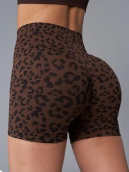 Women's High Waist Leopard Shorts Yoga Tights Casual Seamless Sporty Fitness Short Leggings Female Cycling Running Gym Shorts