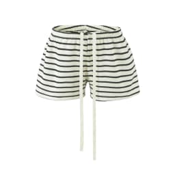 Autumn Women Pink White Stripes Drawstring Elastic Waist Shorts Knitting Polyester Cotton Mini Short Pants Casual Trousers Black