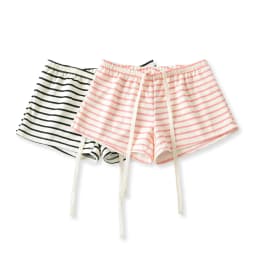 Autumn Women Pink White Stripes Drawstring Elastic Waist Shorts Knitting Polyester Cotton Mini Short Pants Casual Trousers Black