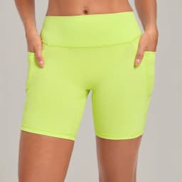 Elastic High Waist Casual Sport Short Leggings with Pocket Women Yoga Clothing Gym Fitness Shorts Female Running Short Tights