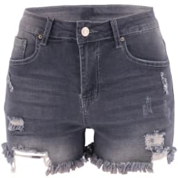 High Waist Shorts Ripped Straight Leg Casual with Summer Distressed High Stretch Streetwear Washed Distressed Wash Women Shorts
