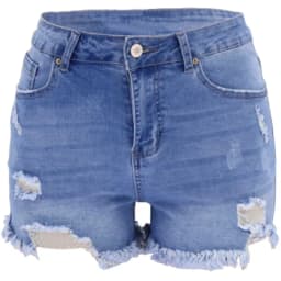 High Waist Shorts Ripped Straight Leg Casual with Summer Distressed High Stretch Streetwear Washed Distressed Wash Women Shorts