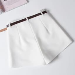 Shorts Women Suit Shorts With Belt Women's SpringSummer High Waist Loose Casual Straight-Leg A- Line Ropa Mujer