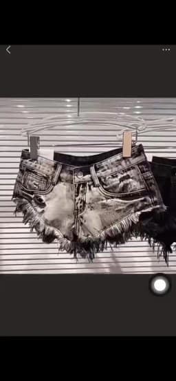 Y2k Spice Girl Retro Fringed Rough-edged Denim Super Shorts Women's Summer Sexy Ripped Low-rise Hot Pants Booty Shorts