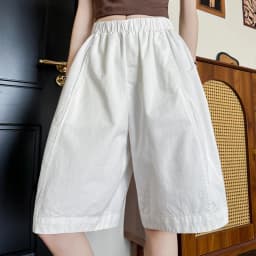 Loose Wide Leg Bermuda Shorts for Women Summer 2026 White High Waist Casual Shorts Woman Korean Oversized Knee Length Trousers