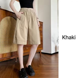 Loose Wide Leg Bermuda Shorts for Women Summer 2026 White High Waist Casual Shorts Woman Korean Oversized Knee Length Trousers