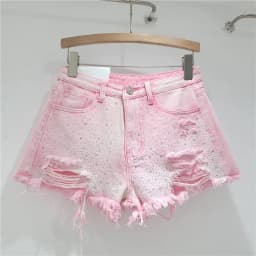 Denim Shorts for Women in The Summer of 2025 High Waisted and Slimming New Style Spicy Girl with Ripped Sexy Wide Leg Trousers