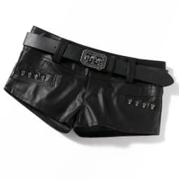 2026 New Women Pu Leather Shorts Y2k Nightclub Low Waist Hip Rivet Booty Shorts Black