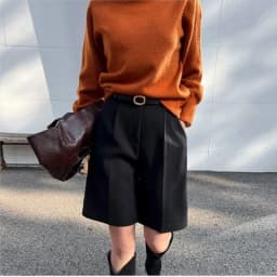 Fashion Thicken Warm Loose Pockets Female Faux Woolen Straight Shorts 2025 Autumn Winter High Waist Ladies Wide Leg Shorts N809