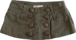 American Y2K retro button military green skirt Harajuku women's washed denim tight low-waist fashion skirt