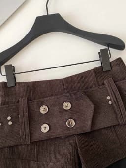 American Retro Corduroy Shorts Women Button Sashes Design Autumn Low Waist Sensual Streetwear Hot Girl Mini Shorts