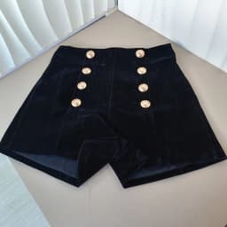 Neploe High Waist Gold Velvet Wide Leg Shorts Chic Double Breasted Zip Bottoms Autumn Winter Fashion All-match Casual Ropa Mujer