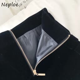 Neploe High Waist Gold Velvet Wide Leg Shorts Chic Double Breasted Zip Bottoms Autumn Winter Fashion All-match Casual Ropa Mujer