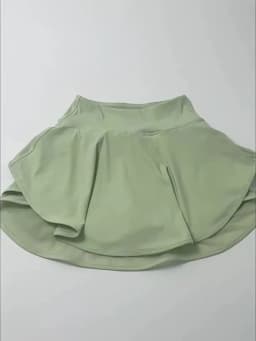 NO WORRY Tennis Skirt W/ Built-in Shorts - High Waisted Workout Skort for Running/Yoga | Solid Color W/ Lining & Anti-Slip