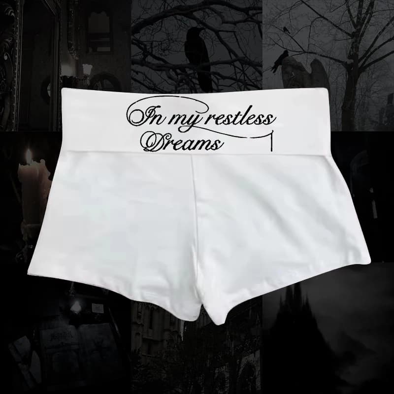 Y2K Harajuku Goth Aesthetic Letter Print Mini Shorts Summer Casual Chic Fashion Slim Sexy Girls Bottoms Punk Rock Streetwear