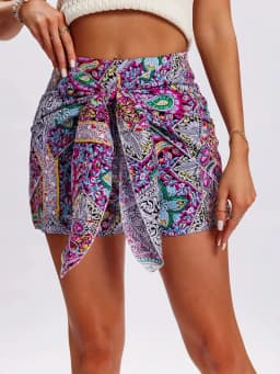 Vacation Style Woman Shorts 2025 Summer Trendy Latest Casual Vintage Boho Tribal Floral Printed High Waist Wide Leg Ladies Pants