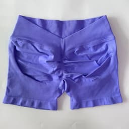 No Logo Women Back V Waist Yoga Shorts High Elastic Seamless Flex Scrunch Bum Workout Gym Shorts Yoga Booty Running Short Pants