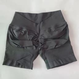 No Logo Women Back V Waist Yoga Shorts High Elastic Seamless Flex Scrunch Bum Workout Gym Shorts Yoga Booty Running Short Pants