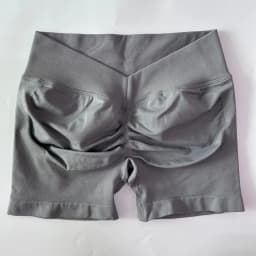 No Logo Women Back V Waist Yoga Shorts High Elastic Seamless Flex Scrunch Bum Workout Gym Shorts Yoga Booty Running Short Pants