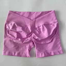 No Logo Women Back V Waist Yoga Shorts High Elastic Seamless Flex Scrunch Bum Workout Gym Shorts Yoga Booty Running Short Pants