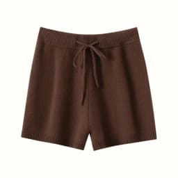 2025Autumn Winter Women 100% Cashmere Short Trousers Soft Comfortable High-Waist Knitted Pants Lady Cashmere Thicken Solid Short